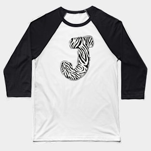 Zebra Letter J Baseball T-Shirt